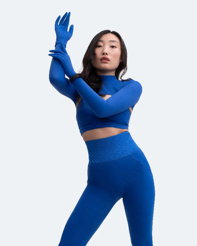 Soft, Stretchy, And Super Affordable Yoga Wear Glove Sleeve Crop Top