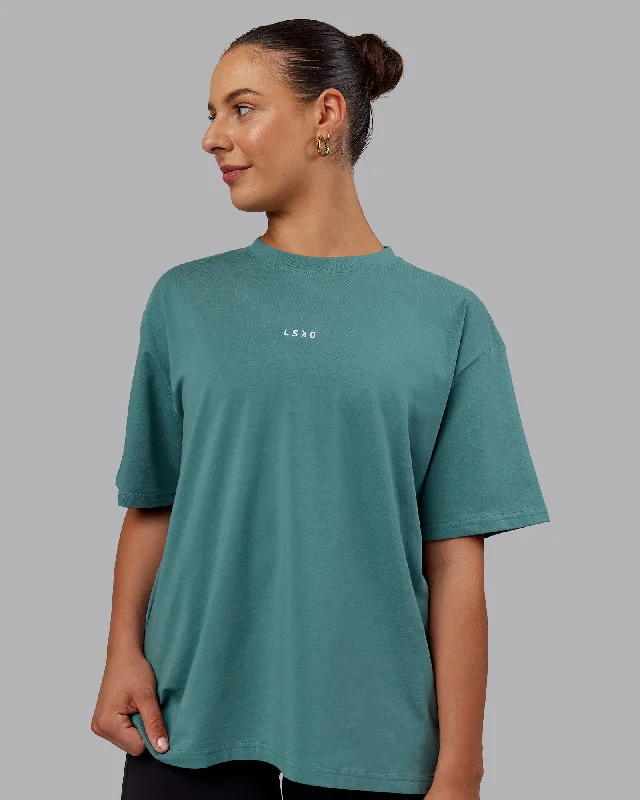Flexibility Meets Affordability In Our Yoga Wear Sale Go-To FLXCotton Oversized Tee - Sage Bush-White Flexibility Meets Affordability In Our Yoga Wear Sale Go-To FLXCotton Oversized Tee - Sage Bush-White