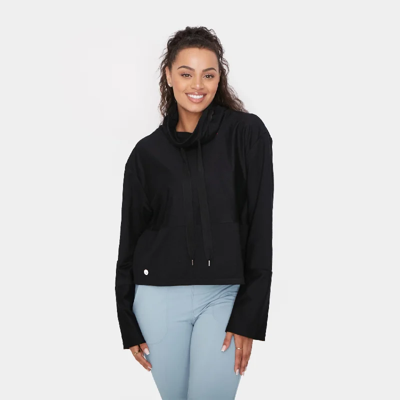 Embrace Comfort With Yoga Wear On Sale Going Places Pullover - Black - Final Sale
