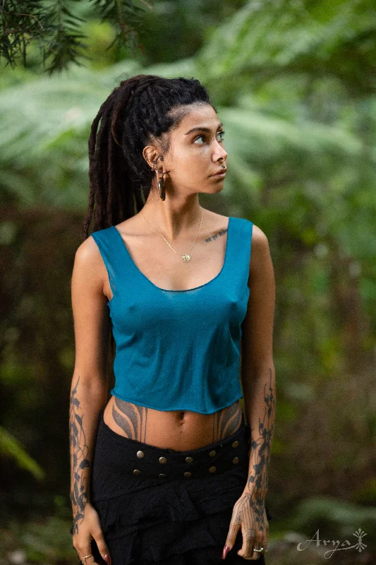 Find Your Perfect Fit With Discounted Yoga Outfits Gypsy Cropped Top - Light Blue