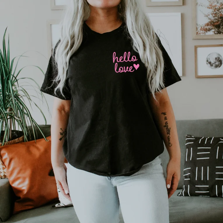 Your Practice Deserves The Best—At Better Prices Hello Love • Black Tee