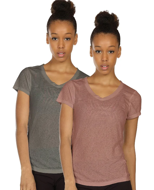 Find Your Perfect Fit With Discounted Yoga Outfits TK17 icyzone Activewear Fitness Yoga Tops Workout V Neck Open Back T-Shirts for Women