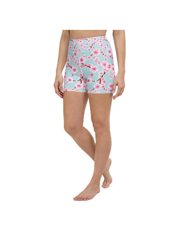 Comfortable, Stylish, And Now More Affordable Japanese Cherry Blossom Yoga Shorts