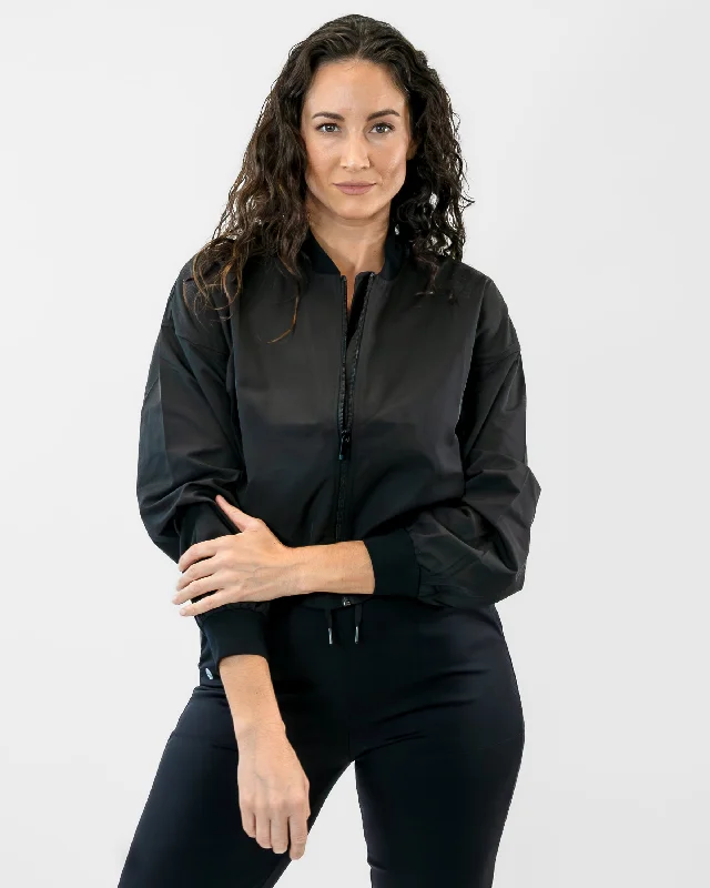 Flow In Comfort With Stylish Discounts Lightweight Bomber Jacket - Black