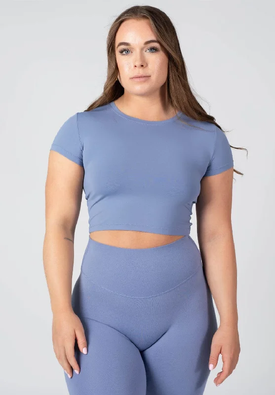 The Perfect Fit At The Perfect Price LiteSpeed Short Sleeve Crop Bluebird