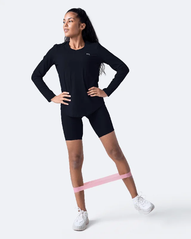 Fashionable Yoga Apparel Now On Sale Jet Black Long Sleeve