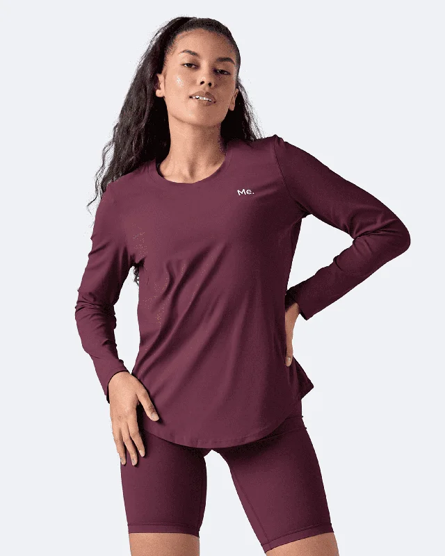 Unmissable Deals On Flexible Yoga Apparel Burgundy Long Sleeve