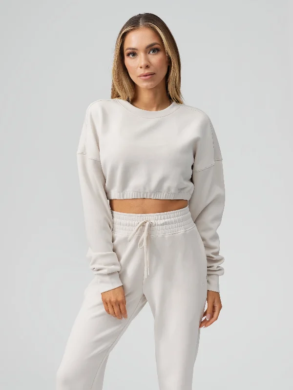 Luxe Long Sleeve Crop - Eggshell