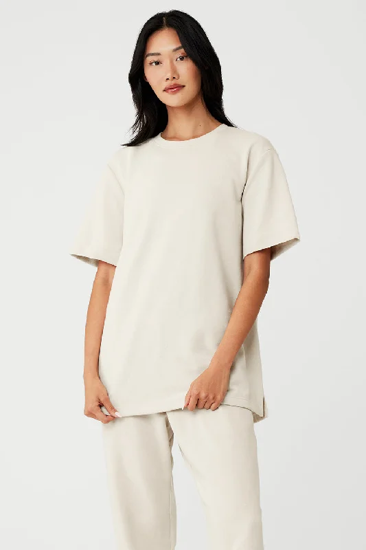 Look And Feel Your Best With Discounted Yoga Clothing Chill Short Sleeve - Bone