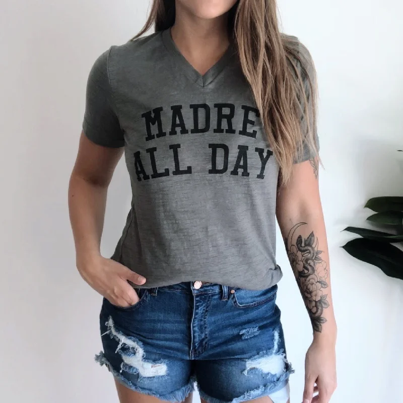 Limited-Stock Sale On Yoga Tops And Leggings Madre All Day • Grunge V-Neck