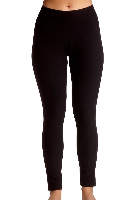 Mid Rise Leggings In Black