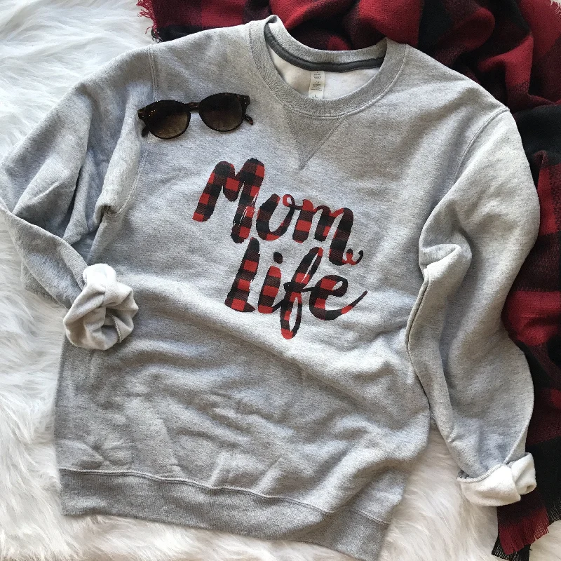 Soft, Stretchy, And Super Affordable Yoga Wear OG Mom Life Plaid • V-Notch Pullover