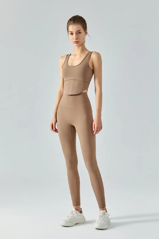 The Best Yoga Clothing At The Best Prices Open Back Bustier Crop Top & Leggings Activewear Set The Best Yoga Clothing At The Best Prices Open Back Bustier Crop Top & Leggings Activewear Set