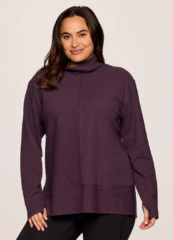 The Best Yoga Wear At The Best Prices Plus Studio Jacquard Mock Neck Pullover