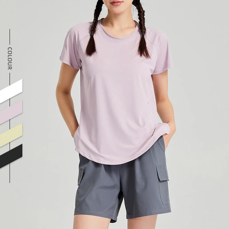 Shop High-Quality Yoga Apparel At Exclusive Discounts Plus size Quick-drying yoga wear thin soaking wet short-sleeved T-shirt Shop High-Quality Yoga Apparel At Exclusive Discounts Plus size Quick-drying yoga wear thin soaking wet short-sleeved T-shirt