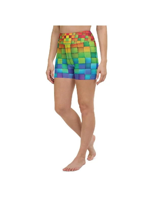 Ultimate Comfort And Style Now At Lower Prices Rainbow Blocks Yoga Shorts
