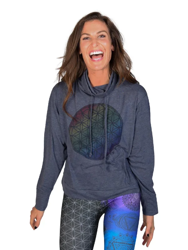 Move Freely With Premium Yoga Clothes At Great Prices Rainbow Relaxed Mock Neck Long Sleeve Pullover Move Freely With Premium Yoga Clothes At Great Prices Rainbow Relaxed Mock Neck Long Sleeve Pullover