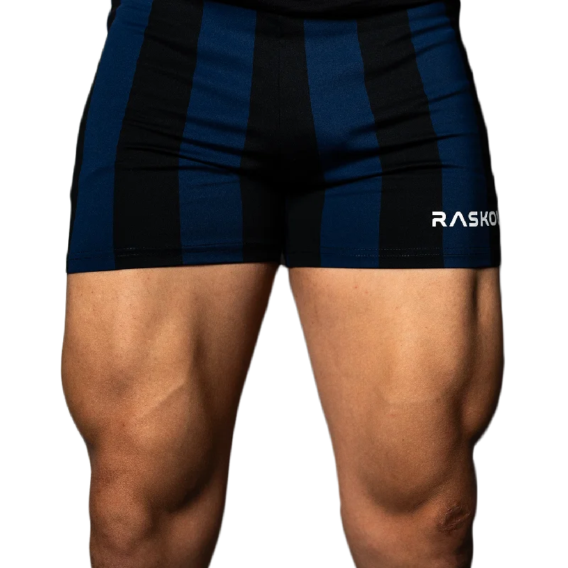 Comfortable, Stylish, And Now More Affordable RASKOL Blue Striped Bodybuilding Compression Shorts Comfortable, Stylish, And Now More Affordable RASKOL Blue Striped Bodybuilding Compression Shorts