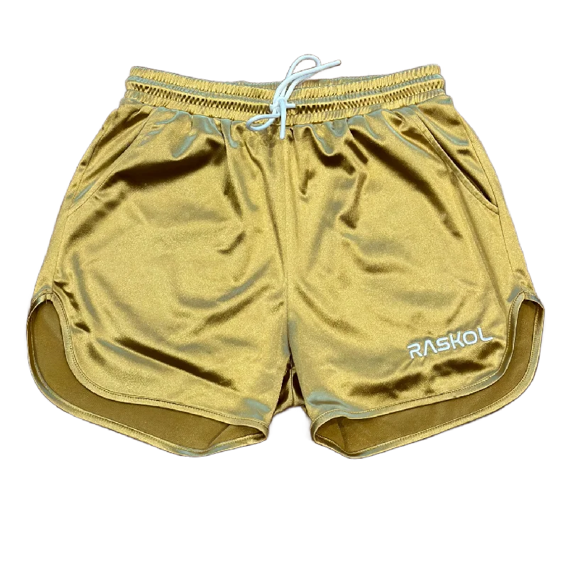 Flexibility Meets Affordability In Our Yoga Wear Sale RASKOL GOLD SILK SHORTS (LIMITED EDITION)