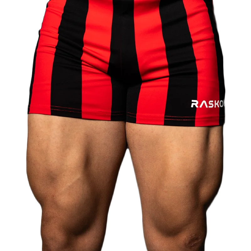 Limited-Stock Sale On Yoga Tops And Leggings RASKOL Red Striped Bodybuilding Compression Shorts Limited-Stock Sale On Yoga Tops And Leggings RASKOL Red Striped Bodybuilding Compression Shorts