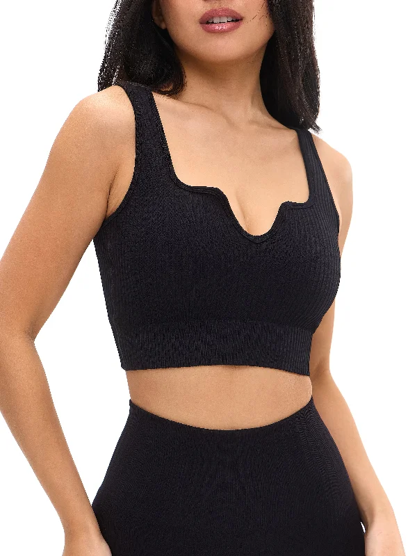 Your Yoga Essentials, Now At Lower Prices Ribbed Seamless Crop - Black