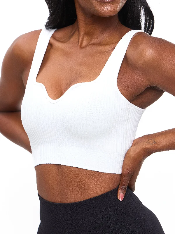 Elevate Your Style And Practice For Less Ribbed Seamless Crop - White