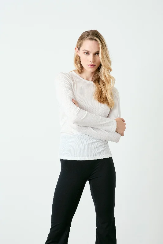 The Best Yoga Wear At The Best Prices Rivington Ribbed Long Sleeve Top - White