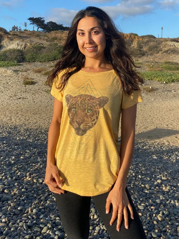 Embrace Comfort With Yoga Wear On Sale Sacred Geometry Jaguar Shirred Raglan Tee
