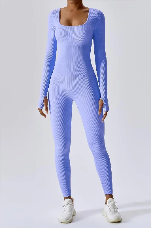 Soft, Supportive Yoga Wear At Unbeatable Savings Fitted Seamless Long Sleeve Jumpsuits Soft, Supportive Yoga Wear At Unbeatable Savings Fitted Seamless Long Sleeve Jumpsuits