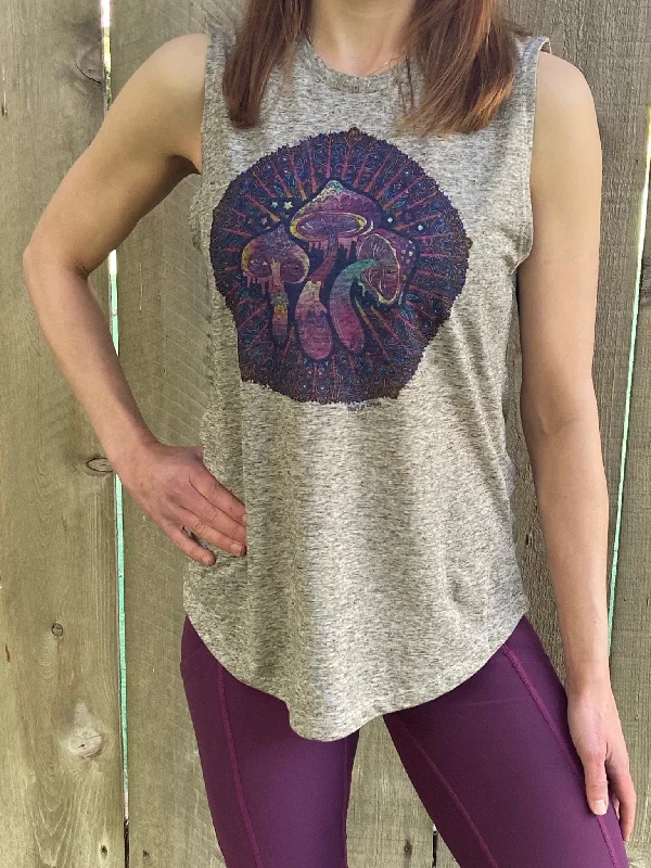 Yoga Apparel Designed For Movement At Lower Prices Shrooms Sleeveless High Cut Tee