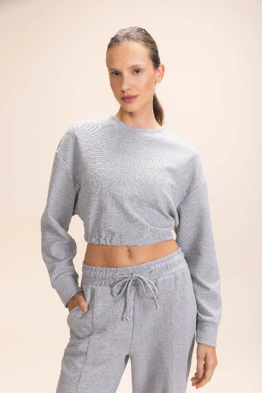 Look Good, Feel Good, And Save Big Sleek Long Sleeve Crop Sweatshirt