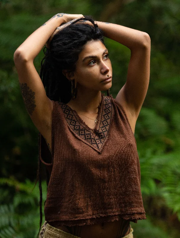 Fashionable Yoga Apparel Now On Sale Florentine Top - Brown