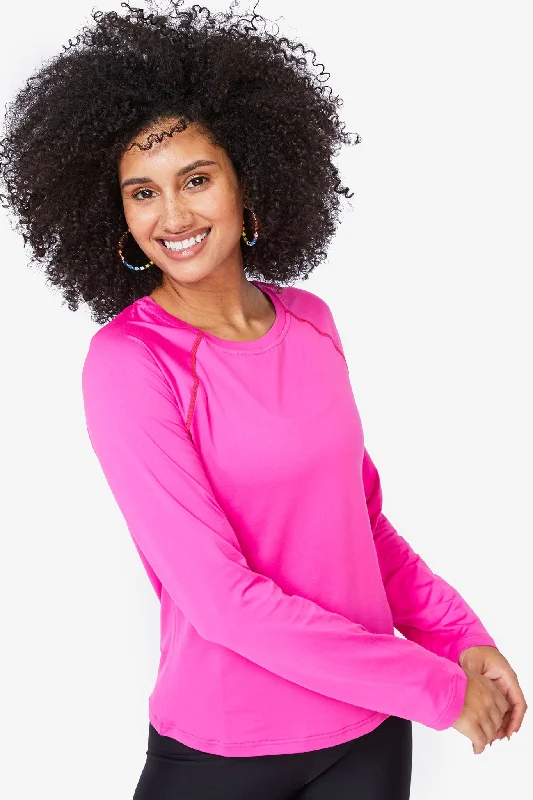 Yoga Wear That Moves With You At Lower Prices WorkIt Long Sleeve Tee in Terez Pink