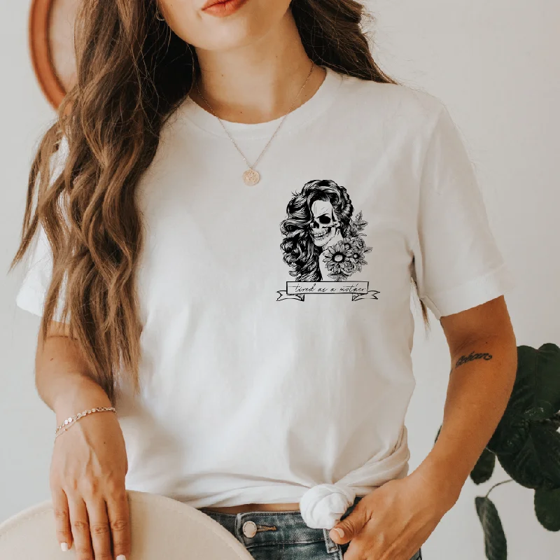Fashionable Yoga Apparel Now On Sale Tired Skelly • White Crew Tee