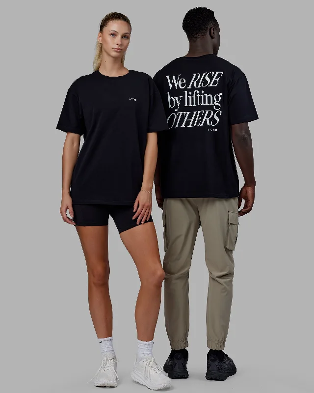 The Perfect Blend Of Comfort And Savings Unisex Lift-Up FLXCotton Tee Oversize - Black-White The Perfect Blend Of Comfort And Savings Unisex Lift-Up FLXCotton Tee Oversize - Black-White