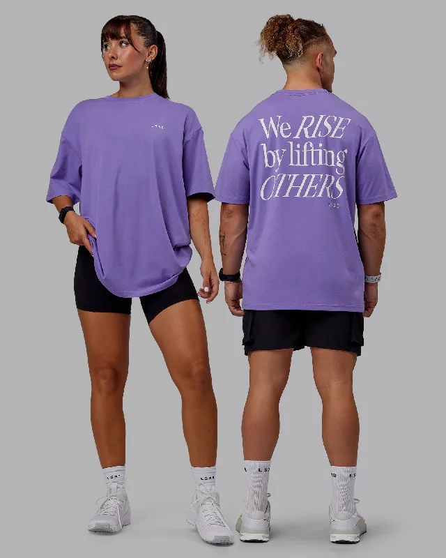 Stretch Your Limits, Not Your Wallet Unisex Lift-Up FLXCotton Tee Oversize - Dahlia Purple Stretch Your Limits, Not Your Wallet Unisex Lift-Up FLXCotton Tee Oversize - Dahlia Purple