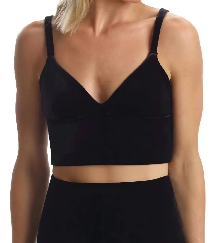 Affordable Activewear Designed For Movement Velvet Longline Bralette In Black