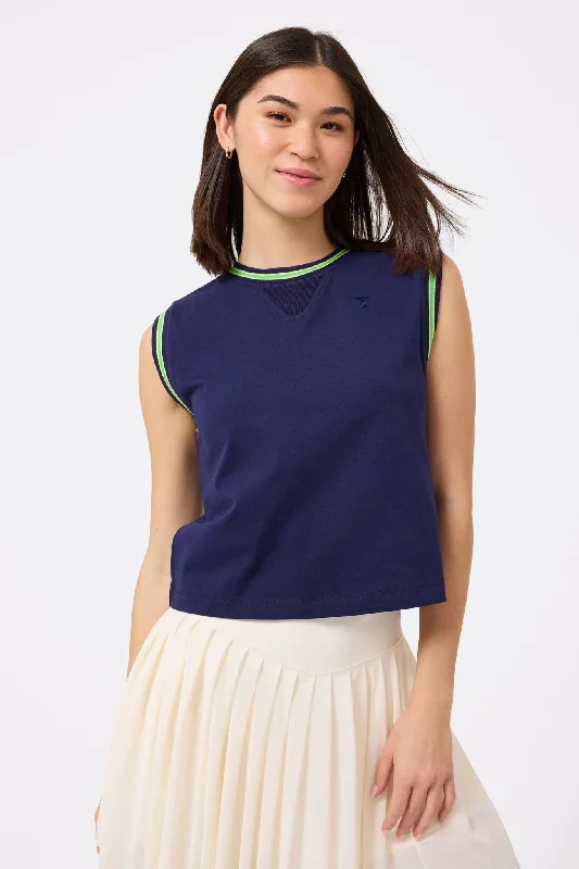 The Perfect Fit At The Perfect Price Vintage Cotton Muscle Tank in Navy