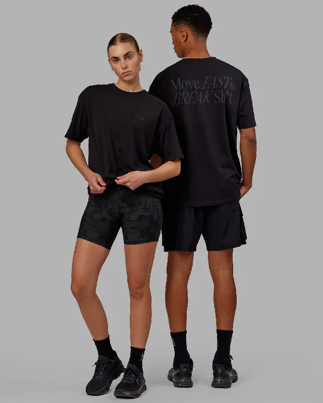Your Go-To Yoga Outfits Now More Affordable Unisex VS5 FLXCotton Tee Oversize - Black-Black