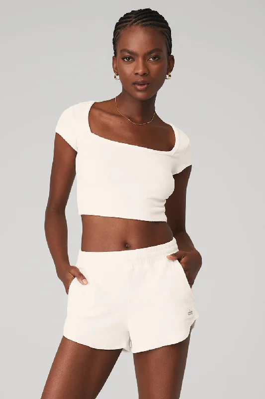 Your Yoga Wardrobe, Upgraded For Less Terry Beachside Short Sleeve - Ivory
