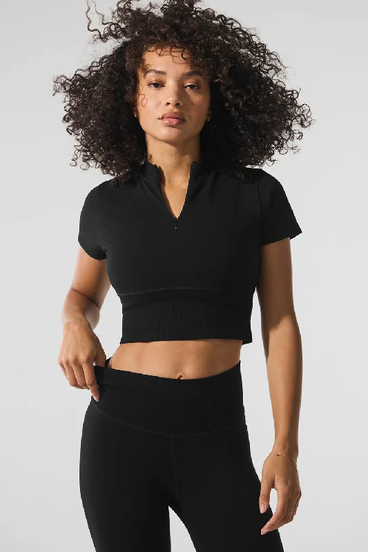 Ultimate Comfort And Style Now At Lower Prices Seamless Winter Warm Plush Cropped Short Sleeve - Black Ultimate Comfort And Style Now At Lower Prices Seamless Winter Warm Plush Cropped Short Sleeve - Black