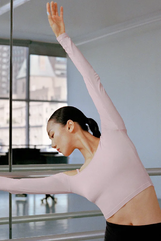 Flow Into Savings With Trendy Yoga Apparel Asymmetric Sheer Glow Long Sleeve - Ballet Pink Flow Into Savings With Trendy Yoga Apparel Asymmetric Sheer Glow Long Sleeve - Ballet Pink