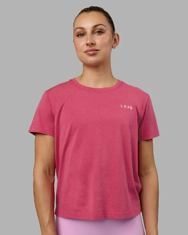 Upgrade Your Yoga Wardrobe For Less Washed Empower Regular Fit Tee - Berry Pink-Pastel Orchid
