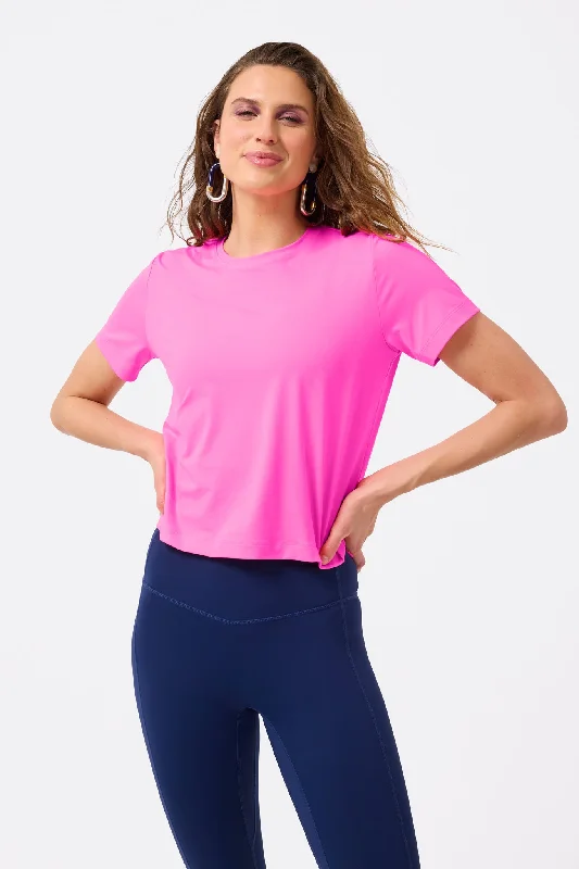 Look Good, Feel Good, And Save Big Workit Crop Tee in Barbie Girl Pink