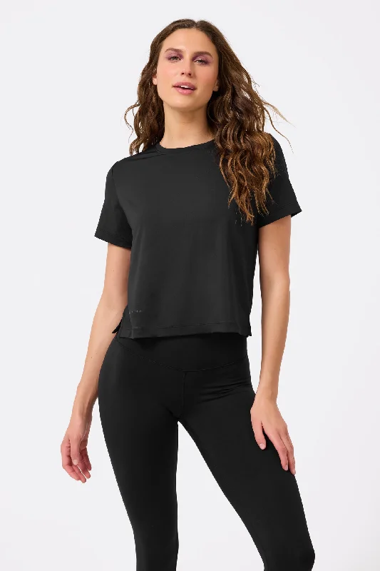 Move Freely With Premium Yoga Clothes At Great Prices Workit Crop Tee in Black