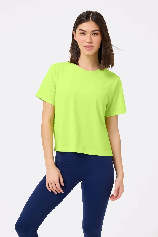 Flexibility Meets Affordability In Our Yoga Wear Sale Workit Crop Tee in Mint Chip