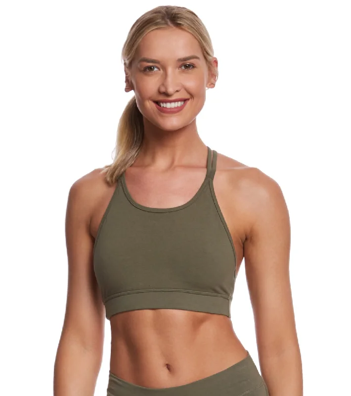 Premium Yoga Wear At Special Discounts Hard Tail Double Cross Yoga Bra Olive