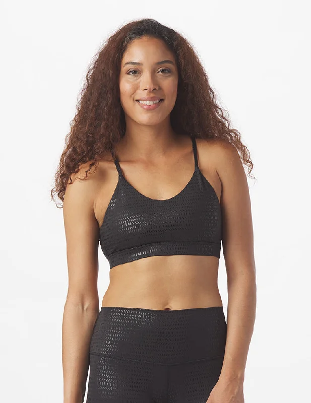 Yoga Wear At Unbeatable Prices Angelic Bra: Black Pebble Gloss Print