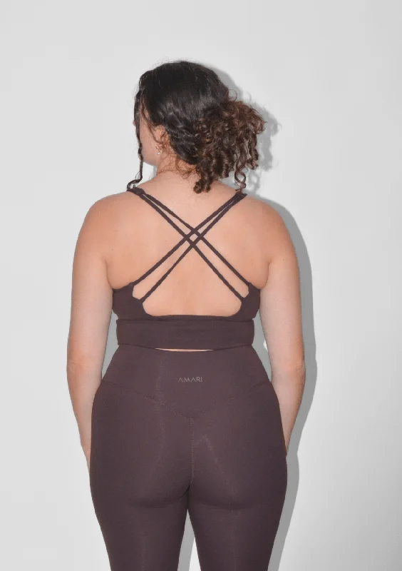 Flex Your Budget With Premium Yoga Clothing Deals Cross Back Sports Bra - Espresso