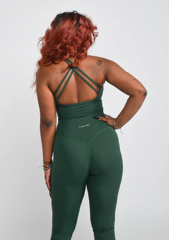 Elevate Your Practice With Affordable Yoga Wear Cross Back Sports Bra - Forest